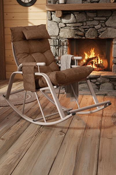 LUMİS GARDEN Sallanan Sandalye, Minderli Baba Koltuğu, Metal Tv Koltuğu, Dinlenme Koltuğu, Emzirme Koltuğu