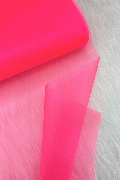 ZEYMERADE Neon Pink Bohça Decoration Tulle, Engagement Bohça Ornament, Door Birthday Party Decoration Tulle, 100X300Cm