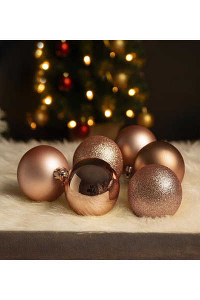 Gift Moda مجموعة كرات زينة شجرة عيد الميلاد - 6 قطع