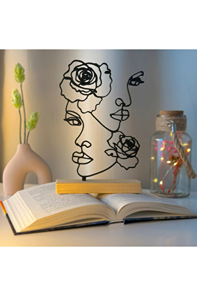 OEM Decoratiune "Reflexii Inflorite" cu baza din lemn natural, 21 cm, negru, ...