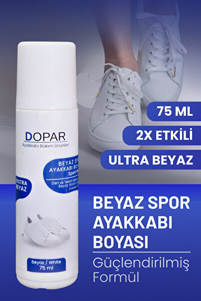 Dopar Beyaz Spor Deri Bez Ve Kumaş Ayakkabı Boyası Bakımı 75 Ml.