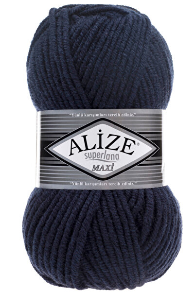 Alize Süperlana Maxi Kalın El Örgü Ipi 058 Lacivert