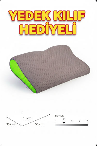 PUFYMAX Pernă de dormit ortopedică Visco, pernă de susținere a gâtului prietenoasă cu coloana vertebrală, CU HUSĂ DE ÎNLOCUIRE CU CANALE DE AER CU CADOU