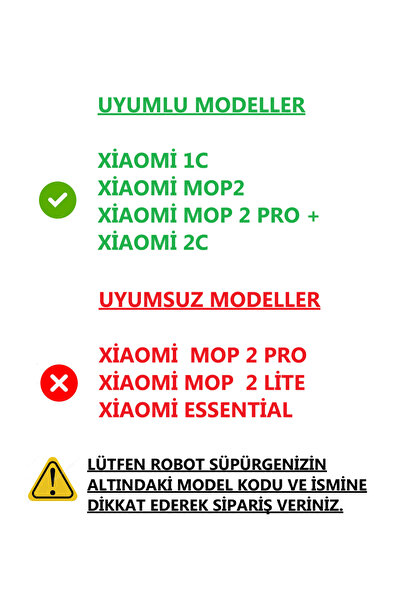 Asgard Grup Xiaomi Mi Robot 1C - F9 - MOP 2 PRO PLUS - MOP 2 Uyumlu Parçalar(A+ YÜKSEK MÜŞTERİ MEMNUNİYETİ)
