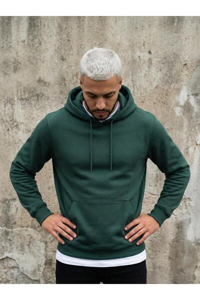 CLAW UP WORK Standart Kalıp Pamuklu Yumuşak Dokulu Basic Kapüşonlu Kanguru Ce...