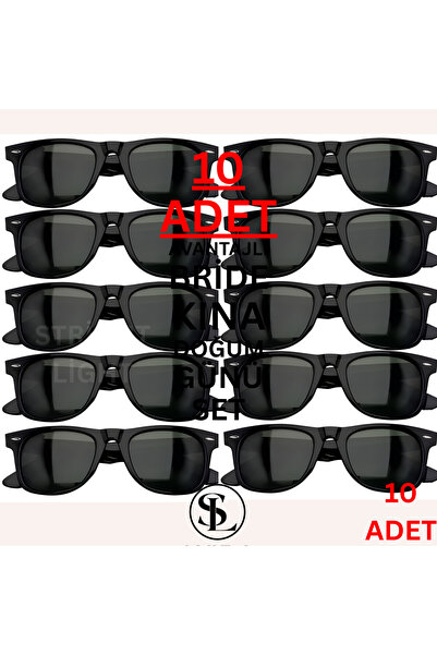 Straight Light GROOM DAMAT SIYAH GÜNEŞ GÖZLÜĞÜ 10'LU SÜPER FIRSAT SET NİŞAN B...