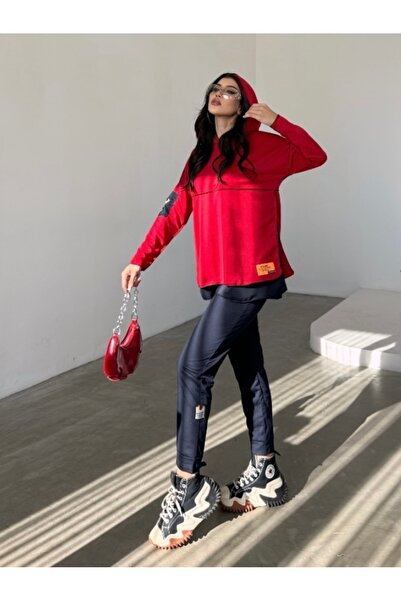 rengastyle Set din două piese din țesătură cu două fire pentru femei cu glugă...