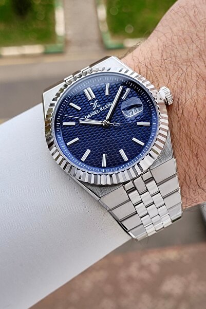 Daniel Klein Kadranı Lacivert Kordonu Gümüş Renk 5 ATM Hediye Paketli 41 mm E...