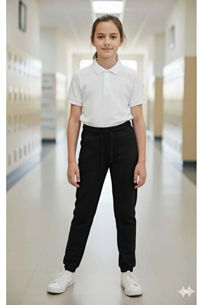 ZACHARIUZ Unisex Ribbed Lace-Up Black School Trousers