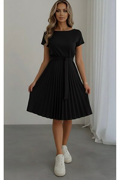 rengamoda Νυφικό φόρεμα αποφοίτησης από ύφασμα κρεπ με πλισέ μέση