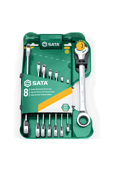 SATA set chei combinate cu clichet, 8-19 mm, 8 piese