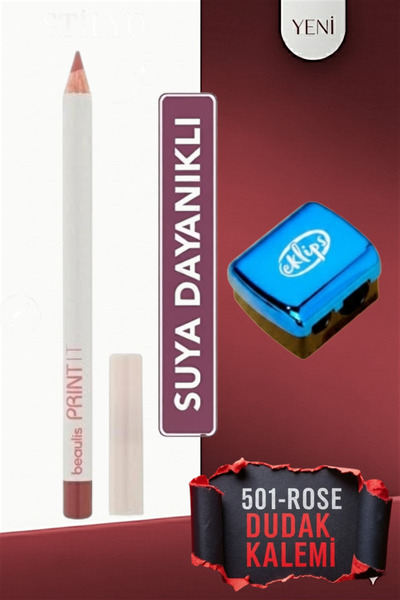beaulis 501 Rose Dudak Kalemi + Asortili Kalemtraş 2'li Set
