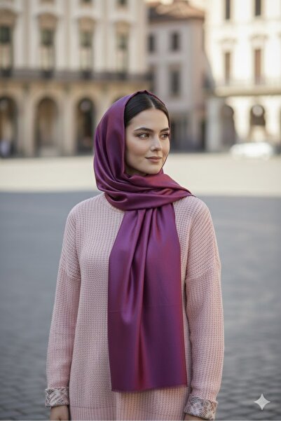 YAKUT Cashmere Double Color Gilded Soft Shawl 05