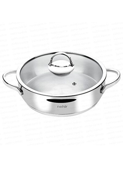 Nehir Silver 24 cm Shallow Casserole Pot - Rice Cooker Pot