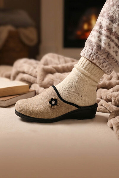 GEZER Papuci de damă Winter Home Garden cu toc înalt