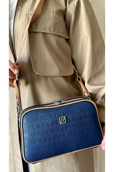 Just Polo Justpolo Women's Stone Color 5 Compartment Adjustable Shoulder and Crossbody Bag Messenger Bag