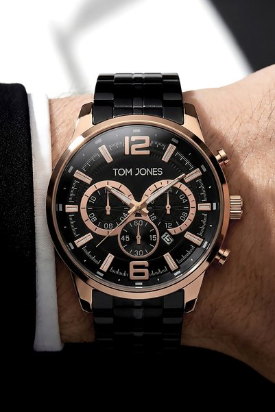 Tom Jones London Orijinal Yeni Sezon Erkek Kol Saati Su Geçirmez Siyah Renk Çelik Kordon GTJE2098C5