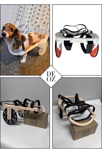DEOZ3D Sevimli Dost Engelli Kedi Köpek Arabası – Ayarlanabilir Taşıma & Yürüt...