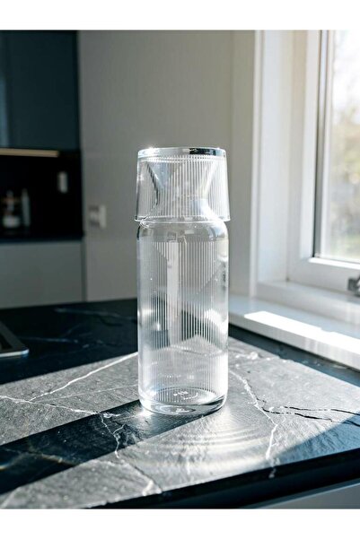 Lunara Desing BAŞUCU SÜRAHİ BARDAKLI SÜRAHİ 700ML BARDAK KAPAKLI SÜRAHİ