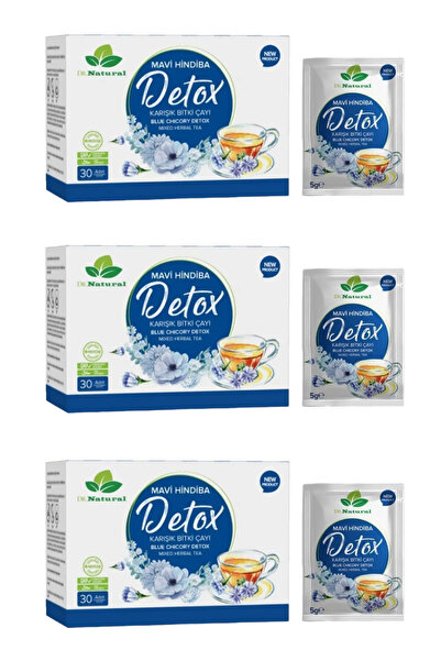 DRNATURAL 3 Adet Mavi Hindiba Detox Karışık Bitki Çayı 30 Şase Mavihindiba De...