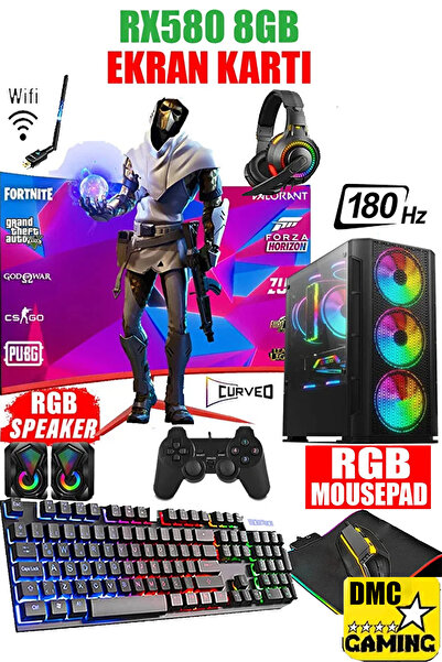 Dmc N130x (PUBG,GTA 5) I5 3470,16GB RAM,512GB SSD,8GB RX580,24''180hz Oyuncu Masaüstü Bilgisayarı