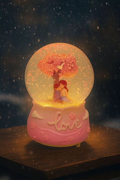 nesnelgift Müzikli Işıklı Orta Boy Kar Küresi Yaşam Ağacı Y35