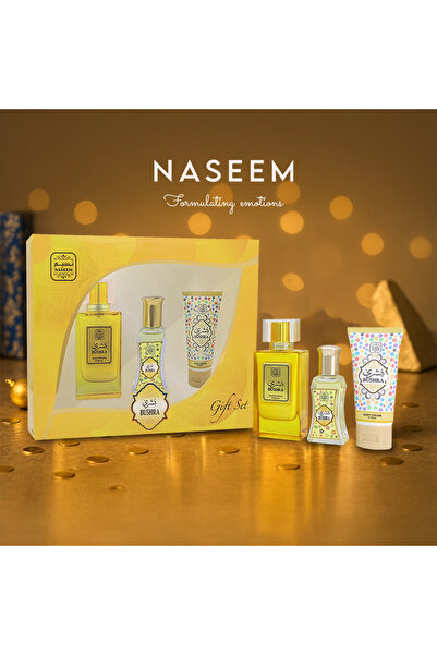 Naseem مجموعة بشرى الفاخرة للجنسين - عطر، رول أون، وكريم للجسم