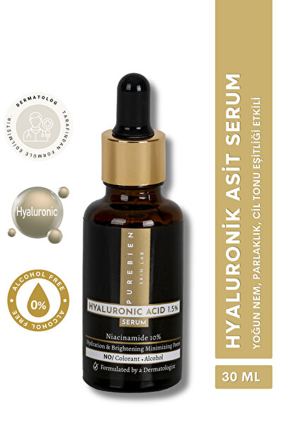 purebien skin lab Hyaluronik Asit % 1.5 Serum + %10 Niacinamid - Yoğun Nemlen...