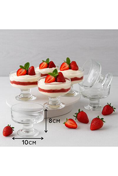 Blink Max مجموعة من 6 أوعية آيس كريم زجاجية شفافة