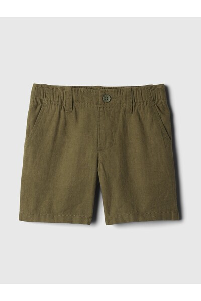 GAP Erkek Bebek Haki Keten Karışımlı Şort