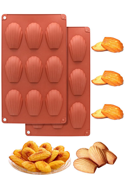 Generic 2-Pc Silicone Madeleine Shell Baking Mold, 9-Cavity Nonstick