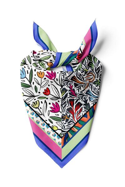 Modabutik G25 SOYUT MODERN ÇİÇEKLİ BANDANA DG12421