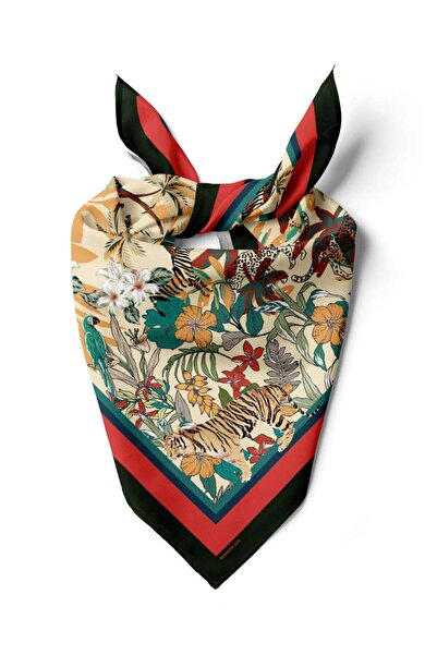 Genel Markalar C89 Kadın Kaplan Desenli 50x50 Bandana DG01571-22