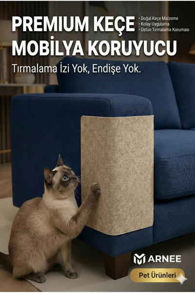 Arnee 20x50cm Keçe Kedi Koltuk Kanepe Tırmalama Mobilya Koruyucu – Yapışkanlı Mobilya Köşe Koruma Halısı