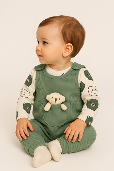 dinamik çocuk Oyuncak Ayılı Erkek Bebek 2’li Tulum Seti – Zıbın, Tulum | 3-6-...