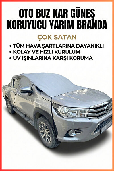 Ankaflex Universal Oto Buz Kar Güneş Koruyucu Yarım Branda Kar Buz Önleyici Araba Ön Yan Cam Örtü Kılıf