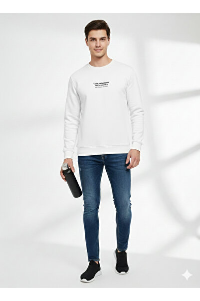 ribana Μακρυμάνικο φούτερ με στάμπα Unisex Crew Neck, κανονική εφαρμογή και α...