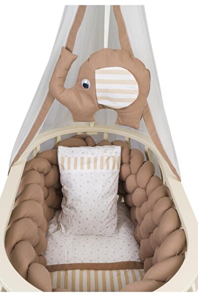 Tommybaby Lina Sepet Beşik Ahşap Beşik Örgülü Uyku Setli Doğal Ahşap Beşik