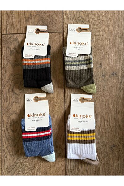 DRESSY LIFE 4-пакет момчешки чорапи с раиран мотив, безшевни, сезонни чорапи