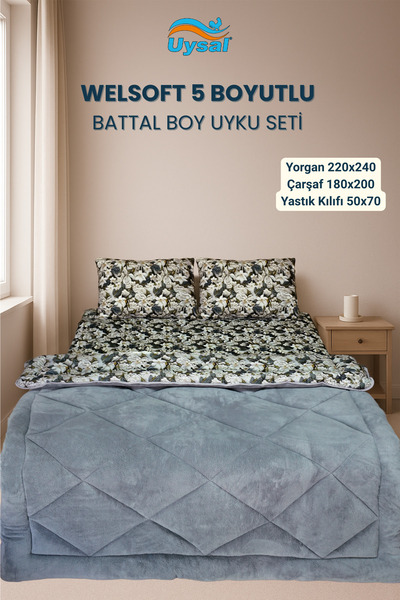 UYSAL WELSOFT 5 BOYUTLU BATTAL BOY UYKU SETİ 220x240