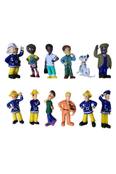 Choice مجموعة من 12 قطعة من دمى رجل الإطفاء سام الكرتونية، مصنوعة من مادة PVC...