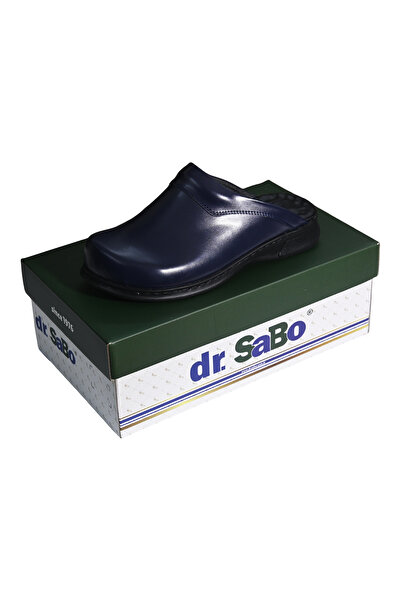DR SABO Lacivert Aşçı Sabo Terlik - Mutfak Terliği Ortopedik Deri