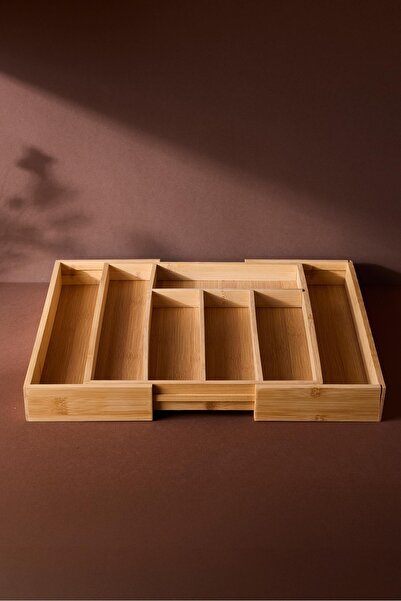 Perotti Soho Bambu Çekmece İçi Kaşıklık Ayarlanabilir Çekmece Düzenleyici Organizer