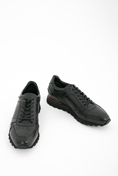 GERARDO AYAKKABI حذاء رياضي جلد هايكي أسود للرجال