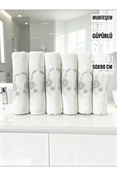 Mariabella Home Collection Muhteşem 6’lı Havlu Seti 50x90 cm El Yüz Banyo Hav...