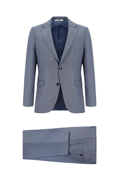 Kiğılı 7 دروب قصة ضيقة بدلة كلاسيكية منقوشة ذات قصة ضيقة