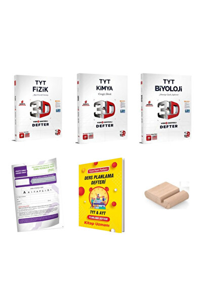 3D Yayınları 3D TYT Fizik Kimya Biyoloji SAYISAL Video Destekli Defter YKS 2026 Planlama Defteri+ Tutucu+Deneme