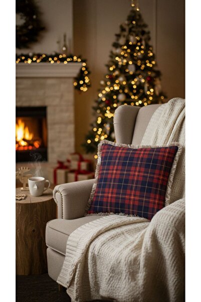 Adawall AdaHome Yılbaşı Temalı Kırmızı Kareli Kırlent