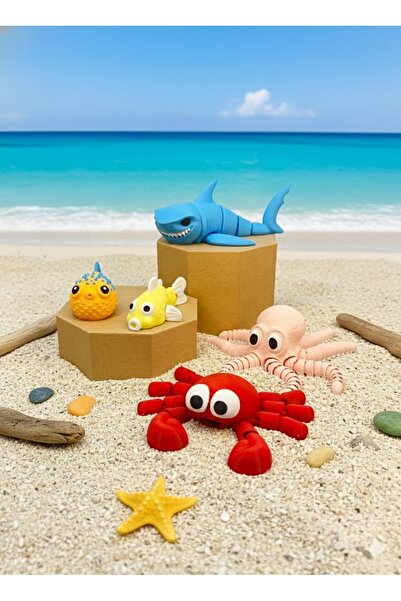 fyne Karayip 5’li Oyuncak Deniz Hayvanları Seti | Hareketli Eklemli Figürler ...