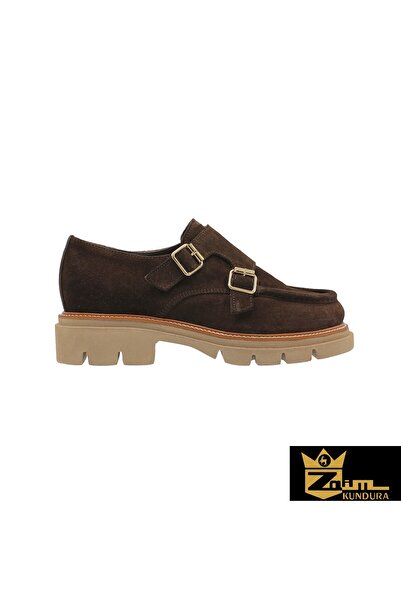 Zaim Kundura Women's Brown Genuine Suede Shoes 505092232-1